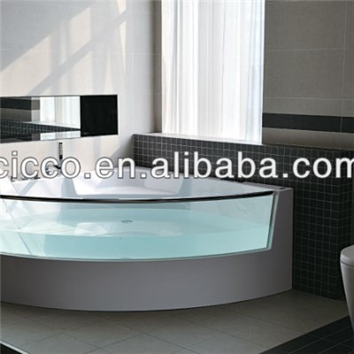 Corner Bathtub With Glass With Message