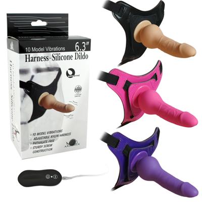 8.5 Inch Sex Harness Silicone G-spot Strap On Vibrating Curved Dildo Sex Increase