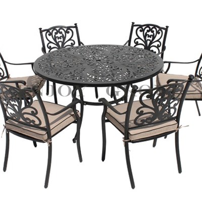 Cast Aluminum Outdoor Dining Table Chairs Set