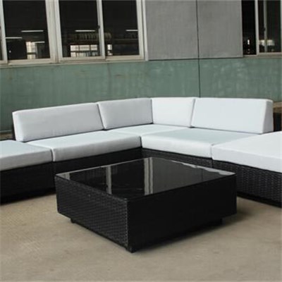 6pc Outdoor Rattan Sofa Including 3corner Sofa, 2middle Sof, 1coffee Table