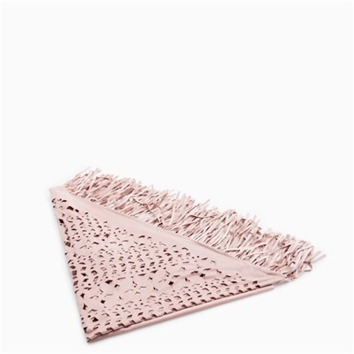 Faux Suede Hollow Out Fringed Scarf For Women Triangle Fringed Scarf