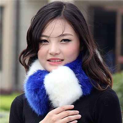 Female Collar Scarf Patchwork Thermal Neckerchief For Women