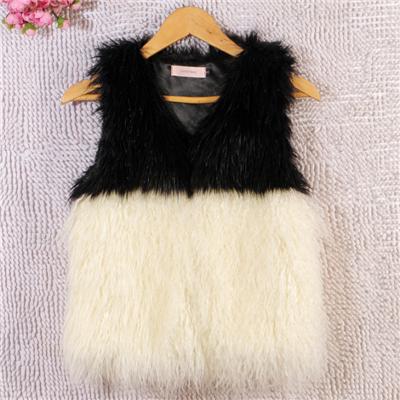 Short Patchwork Style Faux Fox And Lamb Fur Female Vest