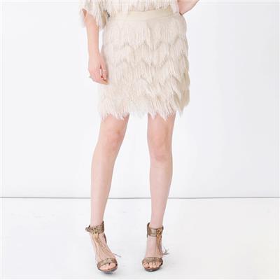 Draped Fluffy Fringed Women Skirt In Summer