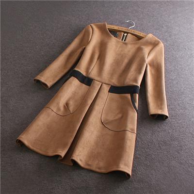 Hot Sale New Design Summer And Autumn Chic Premium Faux Suede Dress Tunic