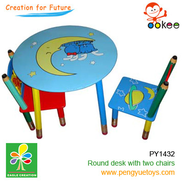 wooden children's table & chair