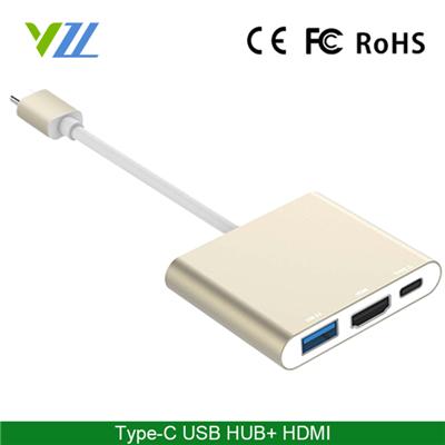 Type--C to 3-Port USB 3.0 Hub with Ethernet Adapter