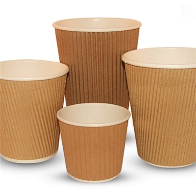 Customizable Brown Kraft Paper Cups Flexo Printing