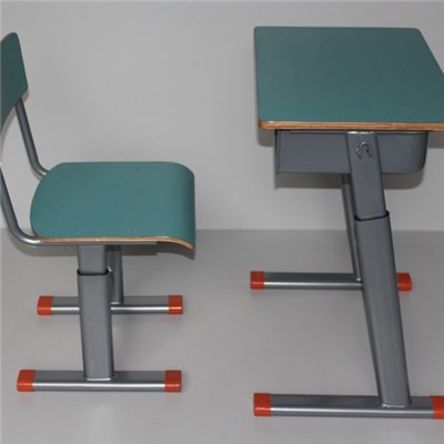 Plywood Single Height Adjustable School Desk Chair