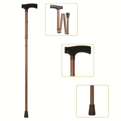 #JL9276L – Height Adjustable Lightweight Folding Cane With T-Handle, Bronze