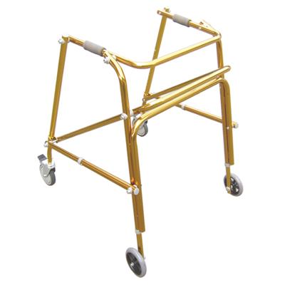 #JL9123L(L) – Two Button Release Folding Walker With 5 Casters & Height Adjustable
