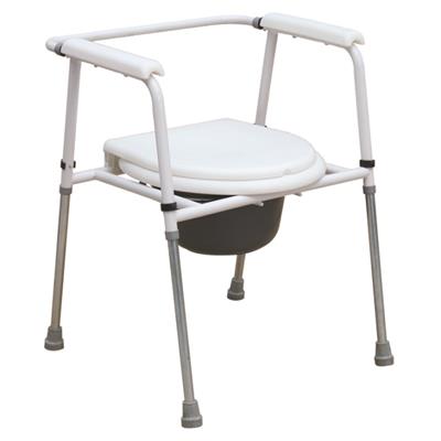 #JL815 – Powder Coated Steel Commode Chair With Armrests & Detachable Backrest
