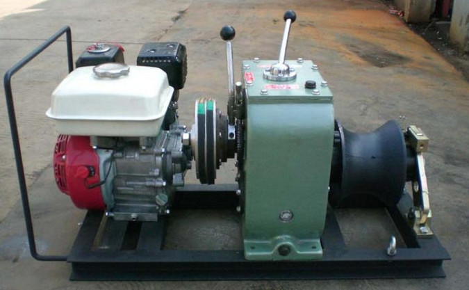 winch by manpower, cable winch