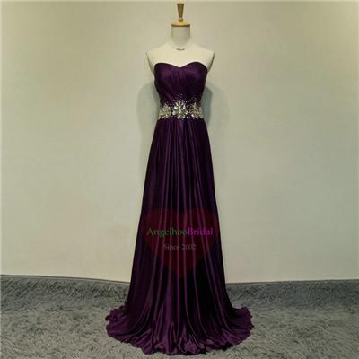 Charmeuse Satin Purple Prom Dresses P1518