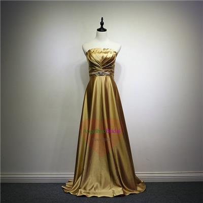 Charmeuse Gold Evening Dresses ED1509