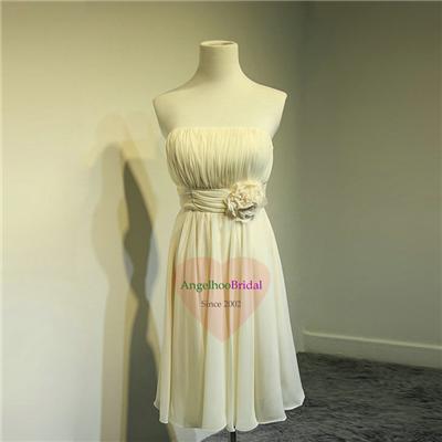 Short Champange Chiffon Bridesmaid Dresses BM1517