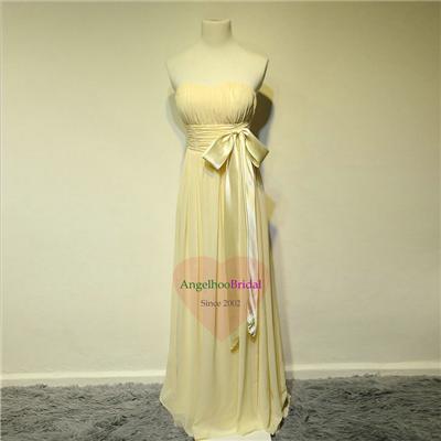 Pleated Champange Chiffon Bridesmaid Dresses BM1538
