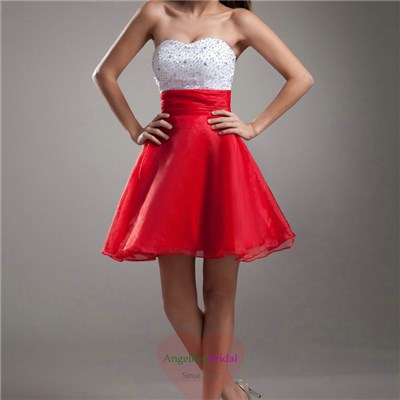 Red Organza Short Cocktail Dresses CD1606