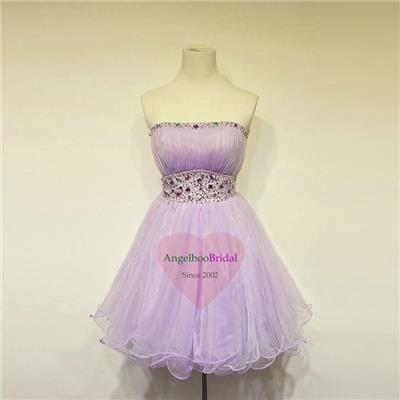 Short Lilac Organza Bridesmaid Dresses BM1511