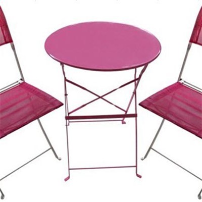 Balcony Table Chairs-3PC Metal Bistro Set