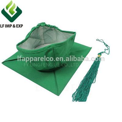 Graduation Hat & Tassel Emerald Green Matte Polyester