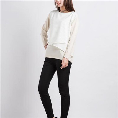 Spring And Autumn Stitching Knit Sweaters