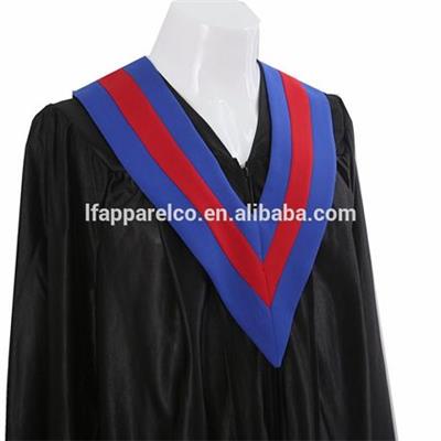 Wholesale 100% Polyester Two Colors Gradutaion V Stole