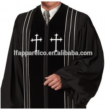 High Quality Clergy Robe With Velvet And Logo