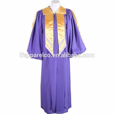 Fancy 100 % Polyeste Choir Robe With Satin Stole