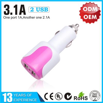YLCC-219 colorful 3.1A Dual USB car charger