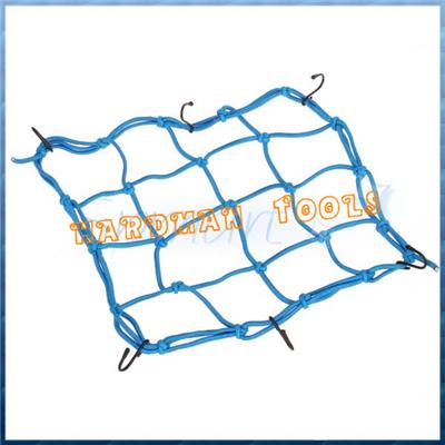 4mmx38cmx38cm rubber cargo net, black color 6 coated vinyl steel hooks