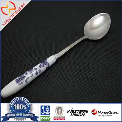 China Style Titanium Spoon With Ceramic Handle