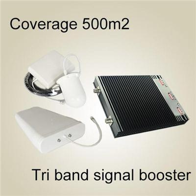 No drop calls!GSM&DCS&WCDMA three frequency bands mobile signal amplifier,890-960/1710-1880/1920-2170MHz frequency