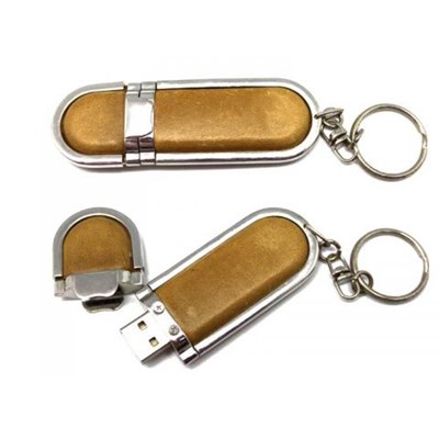 Leather USB Flash Drive With Head Cover