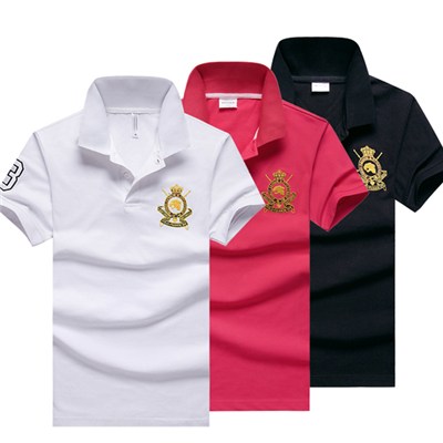 New 100% Cotton Women Short Sleeve Embroidery Polo-shirt