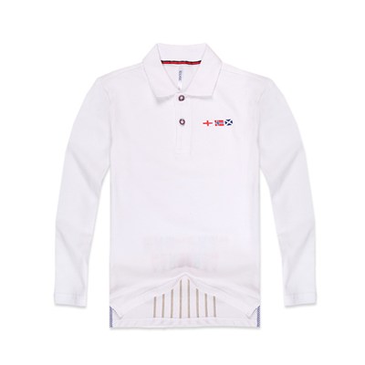 New 100% Cotton Kids Long Sleeve Embroidery Polo-shirt