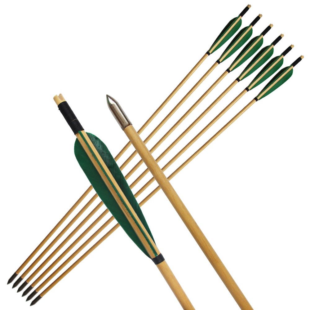 Long Bow Arrow Traditional Wood Arrow Bow Recurve Bow Arrows 33\