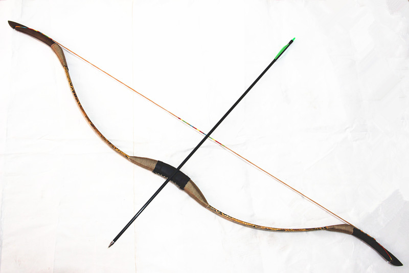 Hot Sale Handmade Traditional Recurve Bow Simulate Snake Skin Mongolian Longbow 35-55 LB