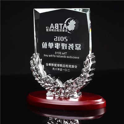 Jingyage High Quality K9 Crystal Trophy Plaque With Wood Base