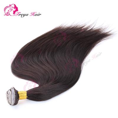 Silk Straight Natural Black Hair Extension Pu Weft Virgin Brazilian Human Hair Weaves