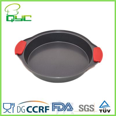 Non-stick Metal Round Bread Baking Pan With Silicone Grip