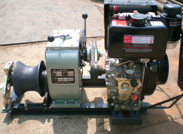 Motorized grinder, cable winch