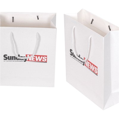 Customizable Plain White Square Bottom Supermarket Grocery Paper Bags