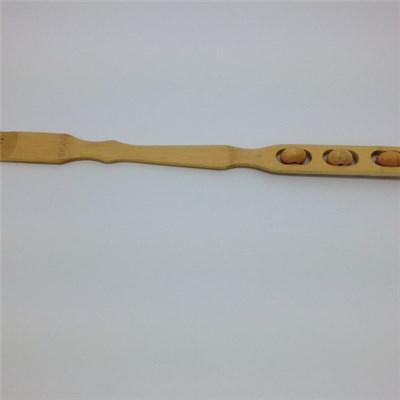 bamboo back-scratcher with three massage beads