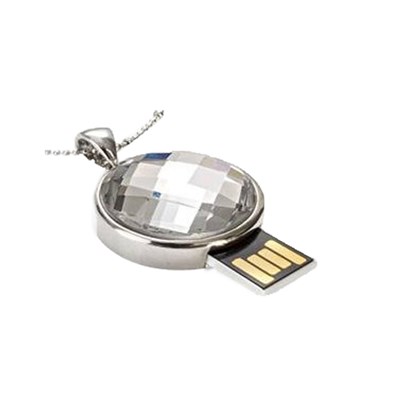 White Steel Jewelry USB Flash Drive