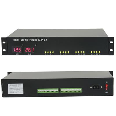 16 Channels LED Display CCTV Rack Mount Power Supply (12VDC5A16P-1.5U)