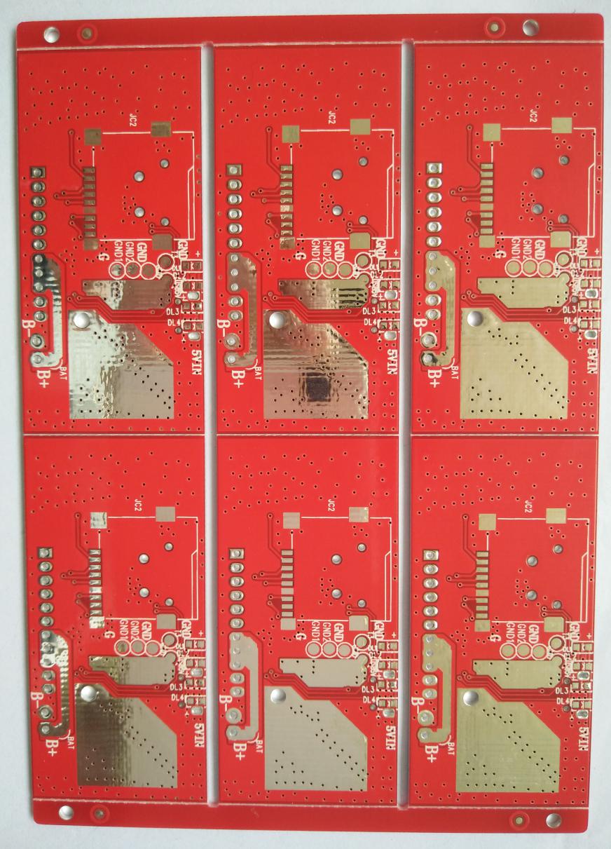 Double side Printed Circuits Board (PCB) with Red S/M immersion gold for control Solution