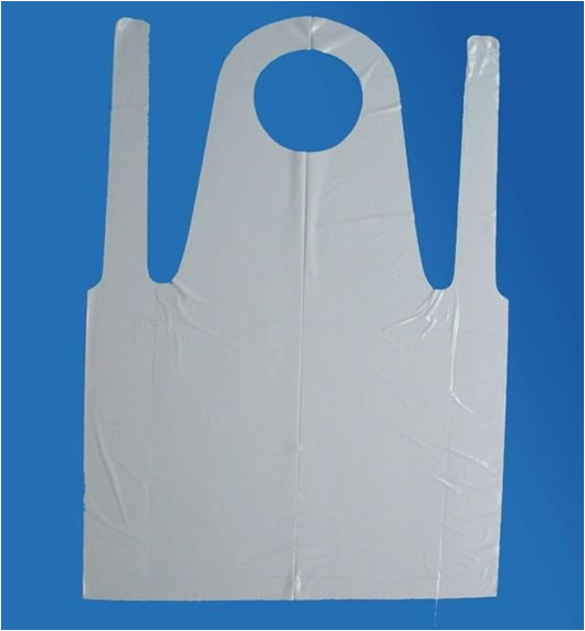 LDPE Disposable Plastic Apron Blue/Clear Color