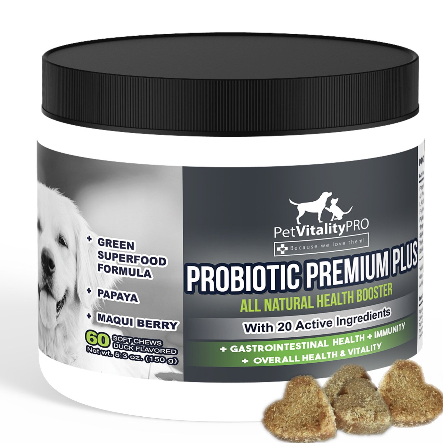 Chewable Probiotic For Dogs - Digestive Enzymes Boost 