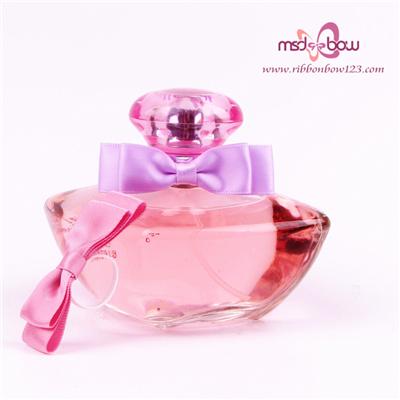 Satin ribbon bows for wine bottle,perfume bottle,cosmetics bottle /ribbon bow with loop as gift